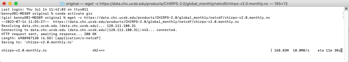 CHIRPS downloadnc