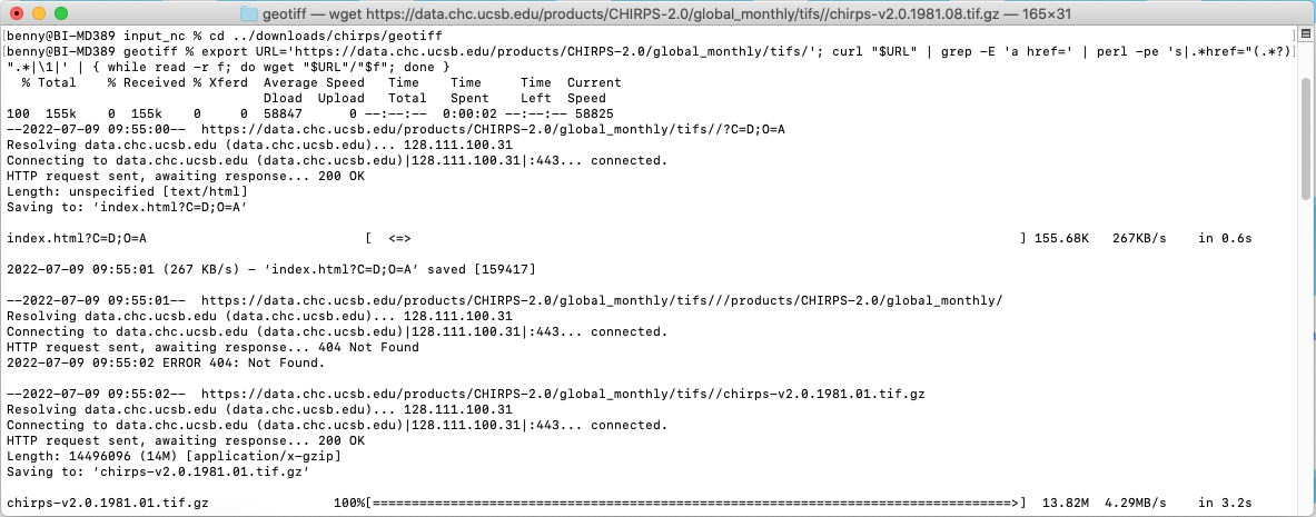 CHIRPS downloadtif