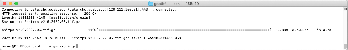 CHIRPS gunzip