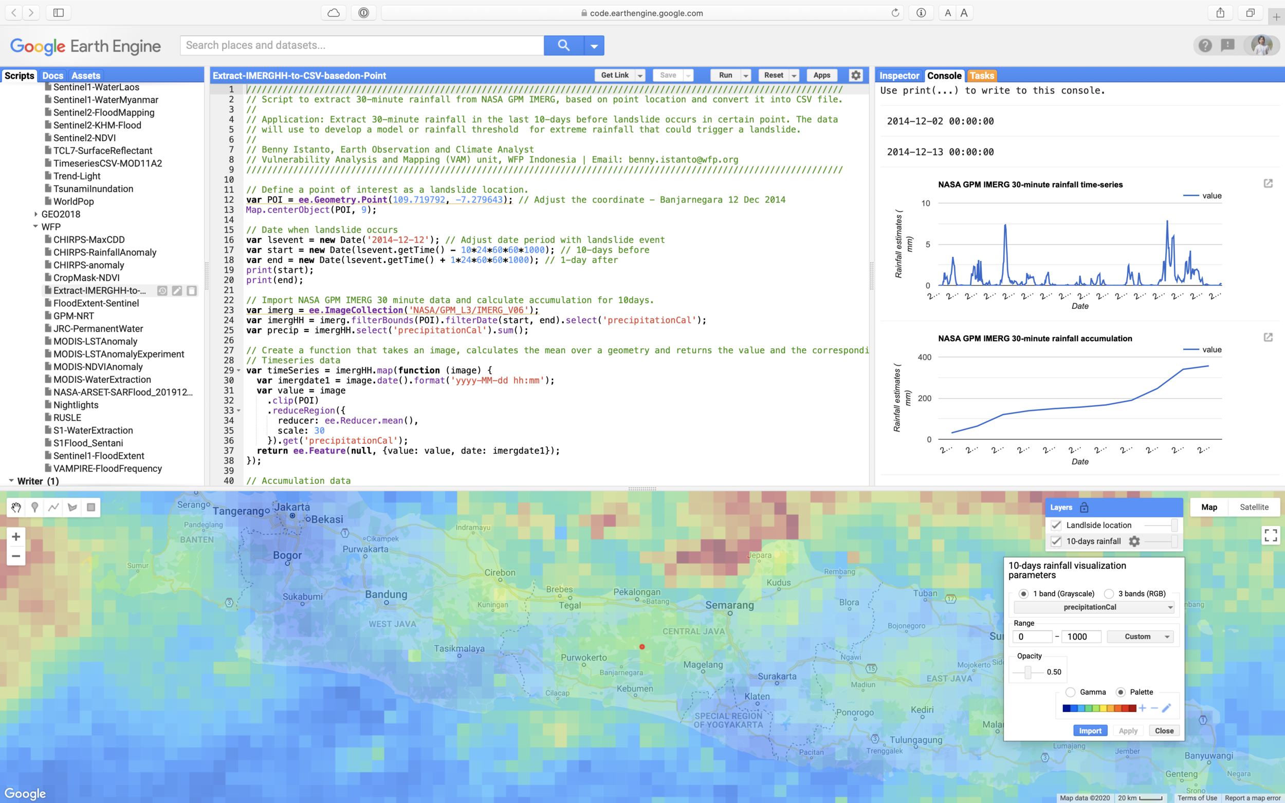 Figure 3. Google Earth Engine user interface